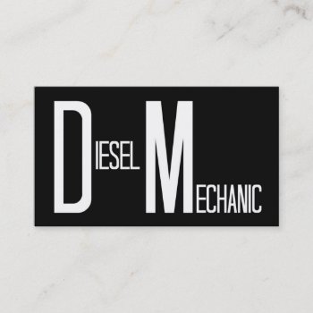 Diesel Mechanic Black Simple Business Card by businessCardsRUs at Zazzle