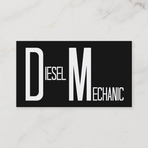 Customizable Diesel Mechanic Black Simple Business Card