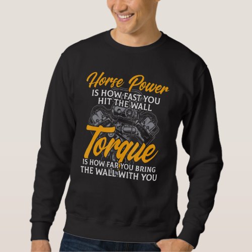 Diesel Mechanic Car Fixing Horse Power Auto Repair Sweatshirt