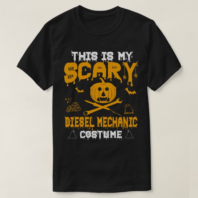 Diesel Mechanic Costume Halloween 2019 T-Shirt (Design Front)
