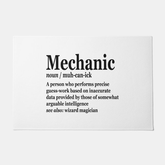 Diesel Mechanic Definition Funny Repairman Father  Doormat (Front)