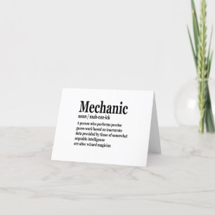 Diesel Mechanic Definition Funny Repairman Father Letterpress Thank You Card