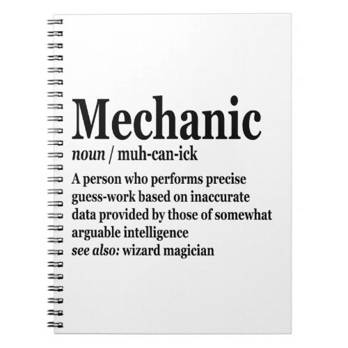 Diesel Mechanic Definition Funny Repairman Father  Notebook
