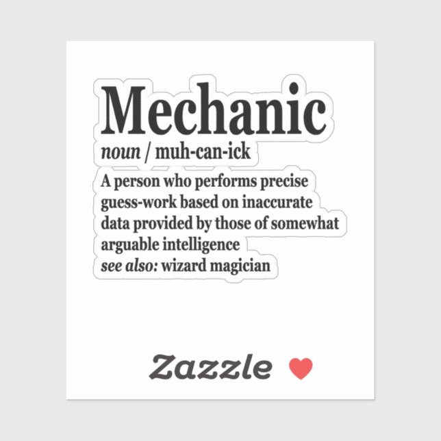 Diesel Mechanic Definition Funny Repairman Father  Sticker (Sheet)