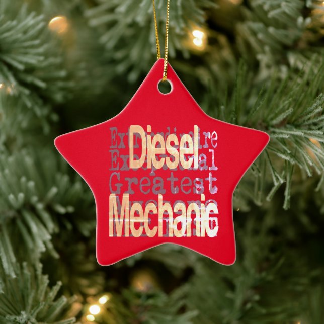 Diesel Mechanic Extraordinaire Ceramic Ornament (Tree)