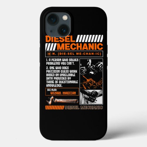 Diesel Mechanic Funny Auto Truck Aircraft Mechanic iPhone 13 Case