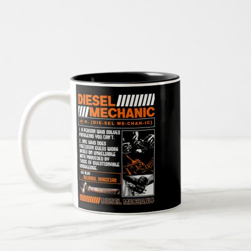 Diesel Mechanic Funny Auto Truck Aircraft Mechanic Two_Tone Coffee Mug