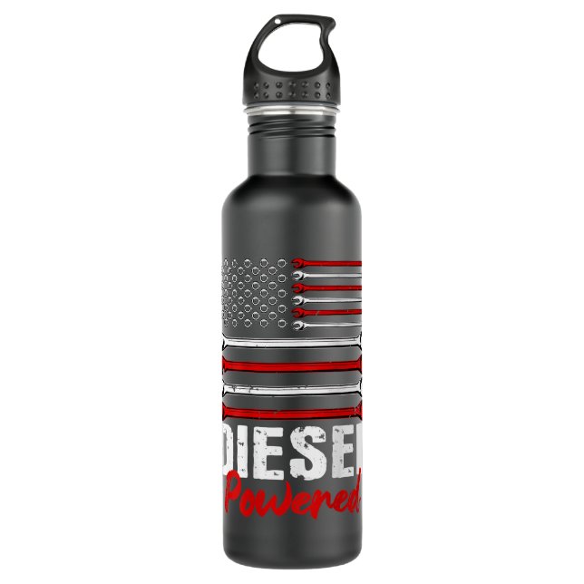 Diesel Mechanic Gifts Design On Back  Stainless Steel Water Bottle (Front)