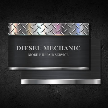Diesel Mechanic Maintenance Metal Repair Service  Business Card by tyraobryant at Zazzle