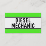 Diesel Mechanic Neon Green Business Card at Zazzle