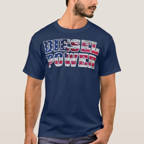 Diesel Power American Flag  Truck Mechanic T_Shirt