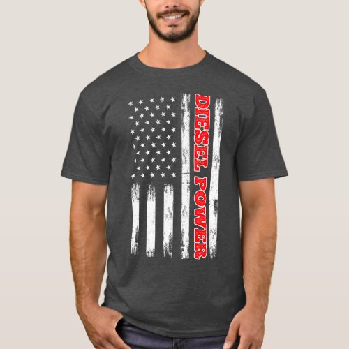 Diesel Power American Flag Turbo Truck T_Shirt
