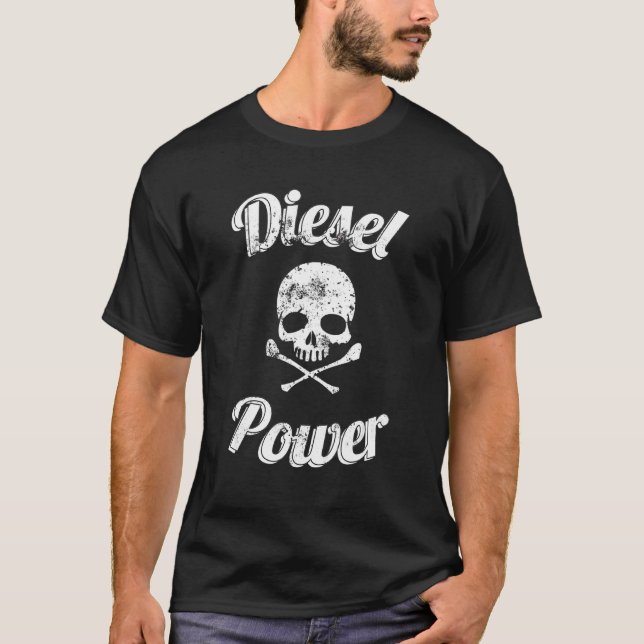 Diesel Power Skull  Diesel Power Roll Coal Turbo T-Shirt (Front)