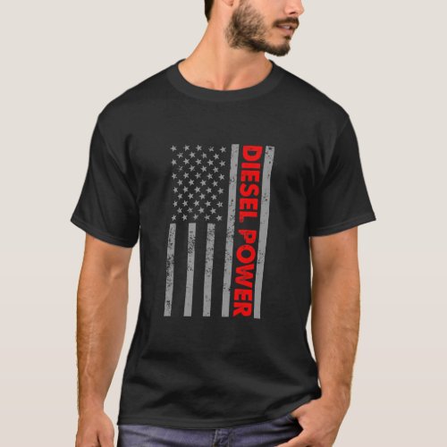 Diesel Power US Flag Truck Turbo Brothers T_Shirt