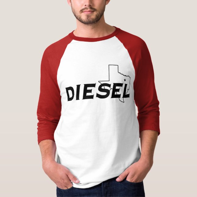 Diesel Red/Black 3/4 Sleeve T-Shirt (Front)