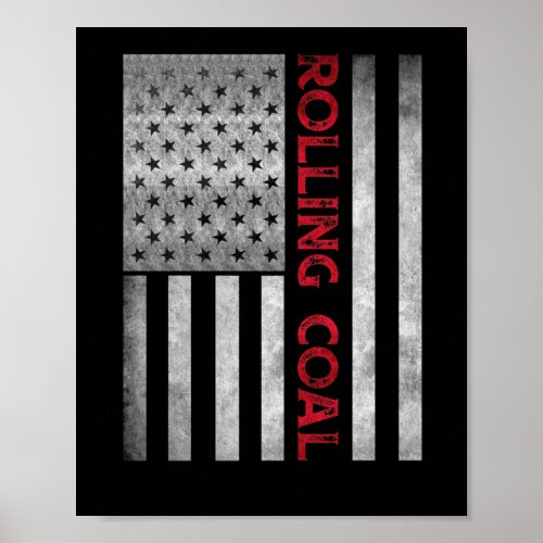 Diesel Rolling Coal Flag Hoodie Truck Turbo Brothe Poster