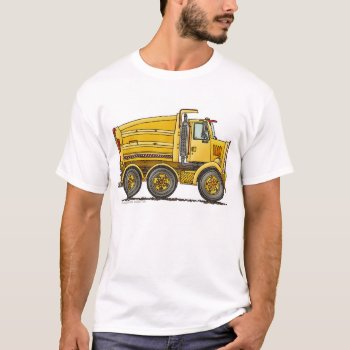 Diesel Tandem Dump Truck Construction Apparel T-shirt by art1st at Zazzle