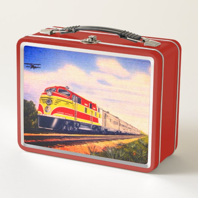 Diesel Train & Airplane  Metal Lunch Box (Front)