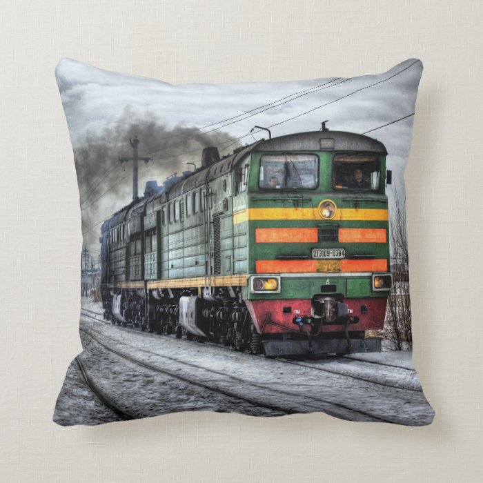 Diesel Train Locomotive Throw Pillow Gifts