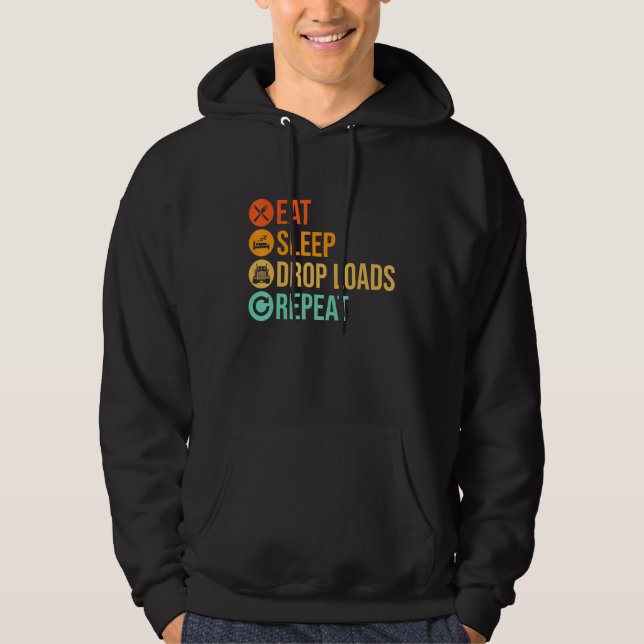 Diesel Trucker Big Rig Semi Trailer Truck Driver Hoodie (Front)