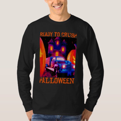 Diesel Trucker Semi Trailer Truck Driver Halloween T_Shirt