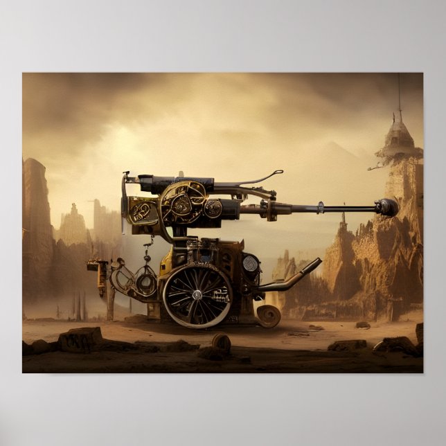 Dieselpunk War Machine Fantasy Art Poster (Front)