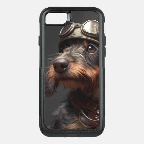 Dieselpunk Wirehaired Dachshund Steampunk Goggles  OtterBox Commuter iPhone SE87 Case