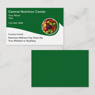 Diet And Nutrition Modern Food Business Cards