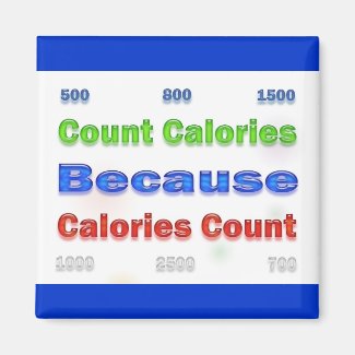 Diet and Weight Loss Count Calories 2 Inch Square Magnet