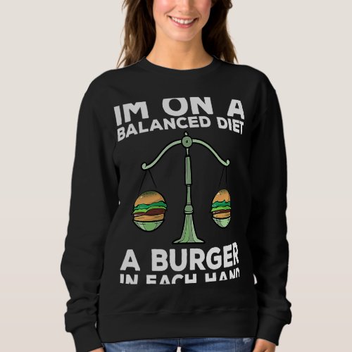 Diet Burger Meme Weightloss Gym Workout Fitness Sweatshirt