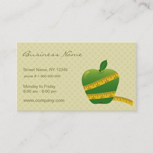 Customizable Diet Business Card