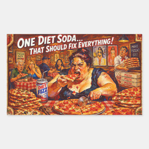 “Diet Delusions” – A Portrait of Self Deception Rectangular Sticker