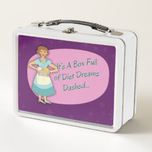 Diet Dreams Dashed Kitschy Vintage Housewife Metal Lunch Box