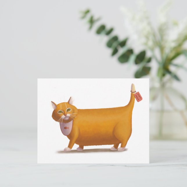 Diet Free Cat Postcard (Standing Front)