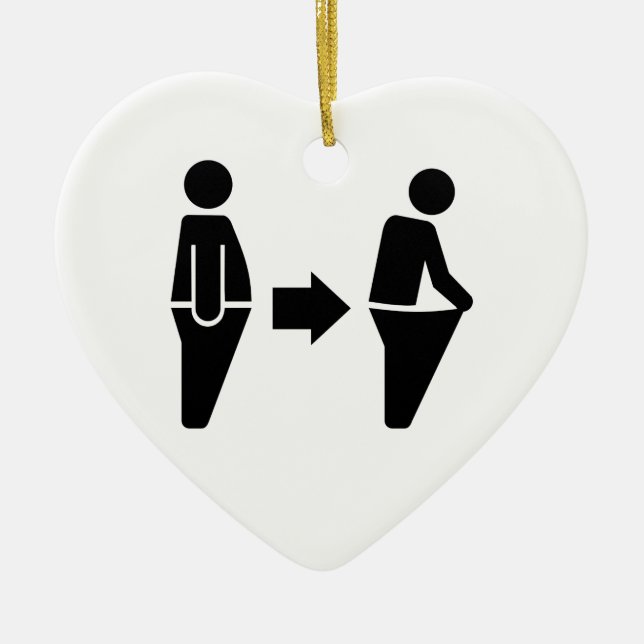 Diet loosing weight ceramic ornament (Front)