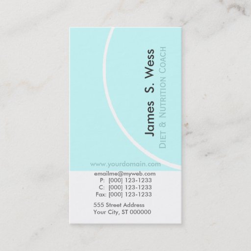 Customizable Diet &amp; Nutrition Designs Business Card Templates