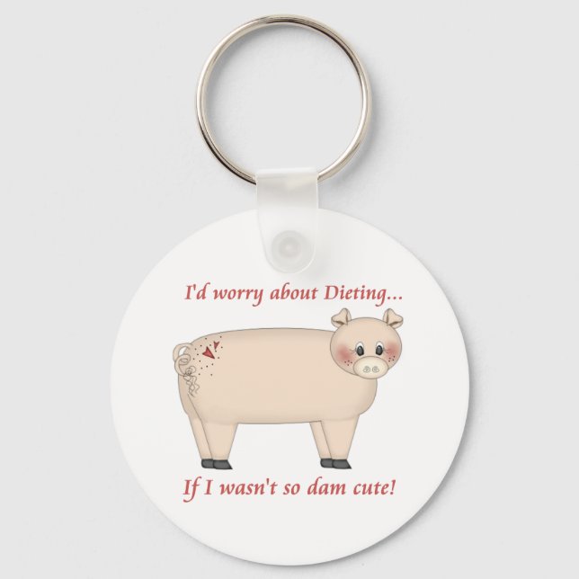 Diet Pig Keychain (Front)