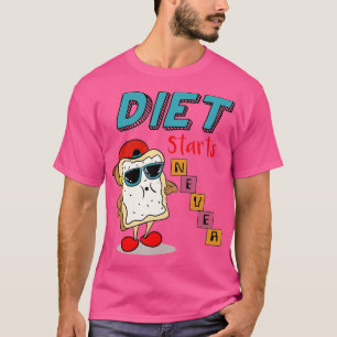 Diet Starts Never Donut Weightlifting Gym Powerlif T-Shirt