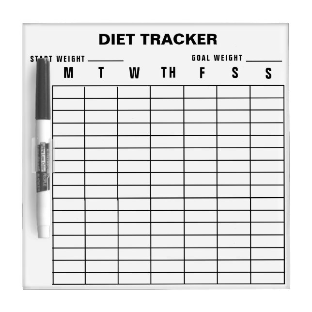 Diet Tracker Dry Erase Board (Front)