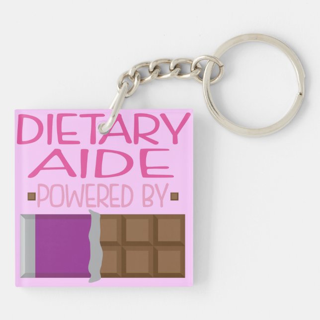 Dietary Aide Chocolate Gift for Her Keychain (Back)