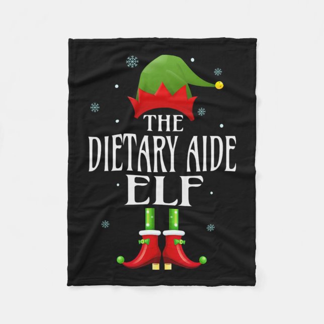 Dietary Aide Elf Xmas Funny Family Matching Christ Fleece Blanket (Front)
