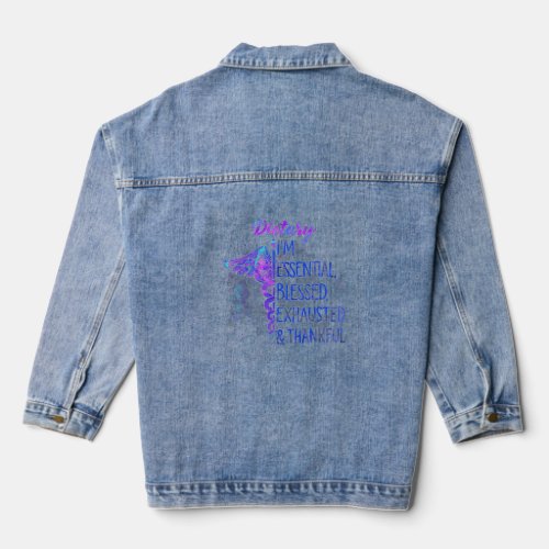 Dietary Im Essential blessed exhausted and thankf Denim Jacket