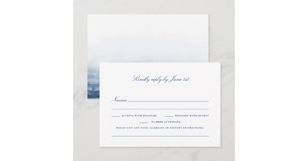Dietary Restrictions RSVP card Penobscot Bay Set Zazzle