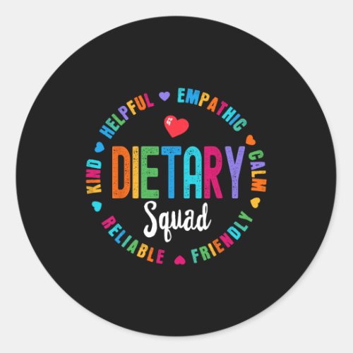 Dietary Squad Appreciation Week Healthcare Dietiti Classic Round Sticker