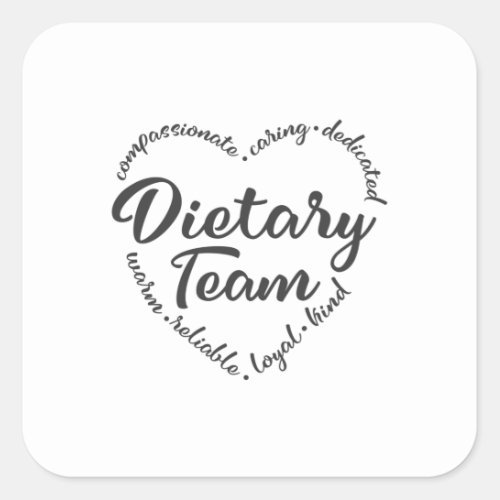 Dietary team dietary aide worker square sticker