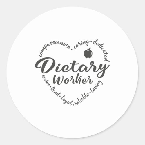 Dietary worker dietary aide classic round sticker