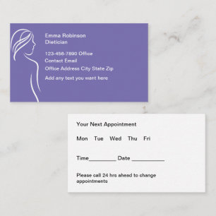 Dietician Appointment Business Card Design