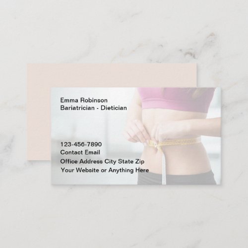 Dietician Bariatrician Medical Business Cards