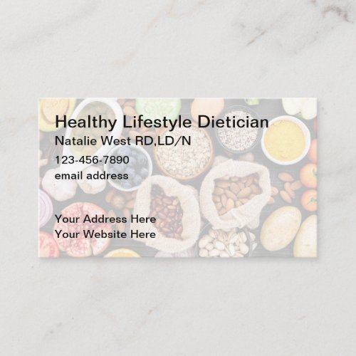 Dietician Health Food Business Cards