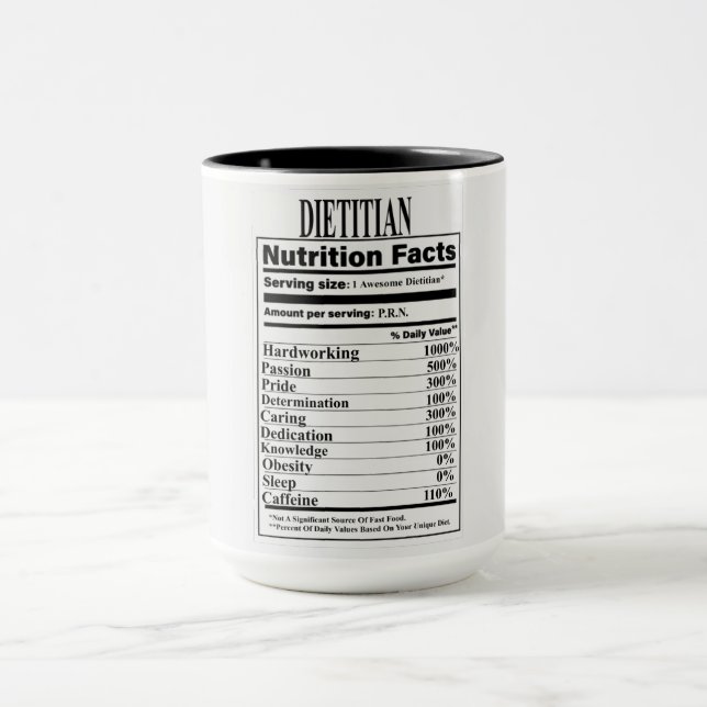 Dietician Nutrition Facts Mug (Center)